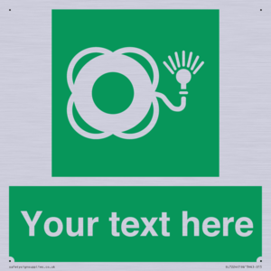 Custom sign safe condition Lifebuoy with light